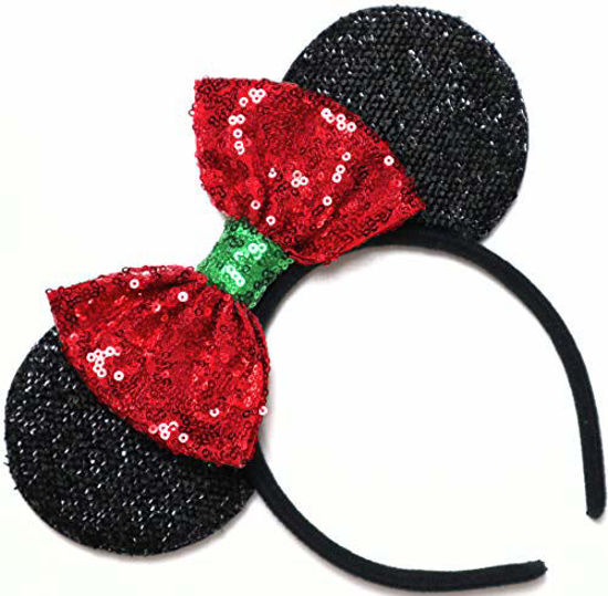 Picture of CL GIFT Christmas Mickey Ears, Christmas Minnie Ears, Xmas Mickey Ears, Christmas Disney,Holiday Ears, Mouse Ears,