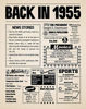 Picture of 8x10 1955 Birthday Gift // Back in 1955 Newspaper Poster // 66th Birthday Gift // 66th Party Decoration // 66th Birthday Sign // Born in 1955 Print (8x10, Newspaper, 1955)