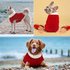 Picture of Small Dog Sweaters with Leash Hole Turtleneck Dog Sweaters Knitwear Boys Girls Warm Soft and High Stretch Pet Clothes for Fall WinterPet Shirts for Kitten Puppy Red Small