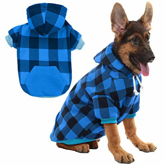 Picture of KOOLTAIL Plaid Dog Hoodie Pet Clothes Sweaters with Hat