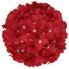 Picture of Flojery Silk Hydrangea Heads Artificial Flowers Heads with Stems for Home Wedding Decor,Pack of 10 (Red)