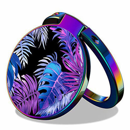 Picture of Cell Phone Ring Holder Finger Stand - MOSNOVO Iridescent Palm Kickstand, 360° Rotation Metal Ring Grip for Magnetic Car Mount, Compatible with All Smartphone - Iridescent