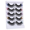 Picture of ALPHONSE False Eyelashes Colored Lashes 5D Fluffy Handmade Dramatic Decoration Eye Lashes Set for Christmas Cosplay Costumes Faux Mink Eyelashes 5 Pairs Pack (5 Colors Mixed)