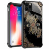 Picture of iPhone 11 Case, Retro Mandala Flower Tempered Glass iPhone 11 Cases for Girls Women, Pattern Design Shockproof Anti-Scratch Case for Apple iPhone 11 The Royal Mandala