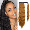 Picture of SEIKEA Clip in Ponytail Extension Wrap Around for Women Long Wavy Curly Hair Fluffy Pony Tail 24 Inch - Light Gold Brown