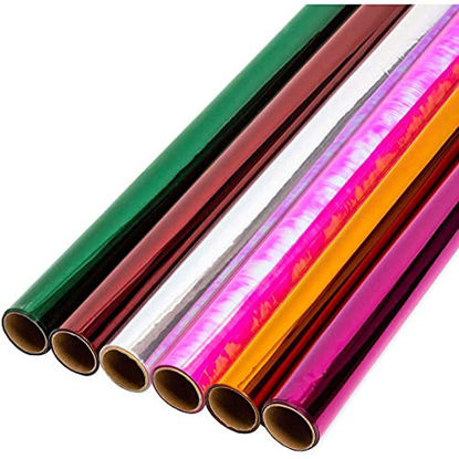 Picture of Clear Cellophane Gift Wrapping in 6 Colors (17 in x 10 Ft, 6 Pack)