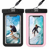 Picture of JOTO Universal Waterproof Pouch, IPX8 Waterproof Cellphone Dry Bag Underwater Case for iPhone 13 Pro Max 13 mini 12 11 Pro Max Xs Max XR X 8 7 6S, Galaxy S20 Ultra S10 up to 7" -2 Pack,Black/Clearpink