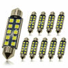 Picture of DODOFUN 41MM 42MM Festoon 211-2 569 578 6411 6000K White Extra Bright LED Bulbs for Car Interior Lights License Plate Map Dome Trunk Door Courtesy Light 10-SMD Chipset Canbus Error Free