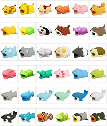 Picture of Cable Bite bite Animal-Shaped Silicone Cartoon Anti-Breaking Data Cable Protective Cover for iPhone/iPad/iwatch/Headphones(Randomly allocate 12 Pieces)