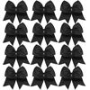 Picture of DEEKA 12PCS 8" Large Cheer Hair Bows Ponytail Holder Handmade for Teen Girls Softball Cheerleader Sports-Black