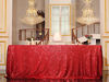 Picture of PartyDelight Sequin Tablecloth, Rectangular, 50"x80", Dark Red