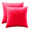 Picture of GIGIZAZA Red Velvet Decorative Throw Pillow Covers for Sofa Bed 2 Pack Soft Cushion Cover