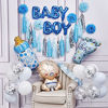 Picture of PartyWoo Baby Shower Balloons, 48 pcs Blue Baby Shower Decorations for Boy, Baby Boy Letter Balloons, Balloon Arch Kit, Foil Balloons, Latex Balloons, Hanging Swirl, Mom To Be Sash, Baby Shower Decor