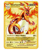 Picture of Charizard Vmax Metal Gold Plated Card, Charizard Shiny Golden Vmax DX GX Metal Gold Plated Ultra Rare Collection Cards Gift for Collectors