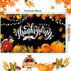 Picture of Thanksgiving Photography Backdrops Fall Photo Backdrops Polyester Soft Backdrop Photography Fabric Fall Backdrops Fall Back Drop Pumpkin Maple Leaves Turkey Party Supplies (Black Backing)