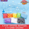 Picture of Made By Me Create Your Own Dinosaur Sand Art by Horizon Group USA, Includes 6 Dino-Themed Bottles with Caps, 8 Sand Colors, Glitter, Funnel & More, Multi