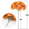 Picture of Flojery Silk Hydrangea Heads Artificial Flowers Heads with Stems for Home Wedding Decor,Pack of 10 (Fall Orange)