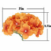 Picture of Flojery Silk Hydrangea Heads Artificial Flowers Heads with Stems for Home Wedding Decor,Pack of 10 (Fall Orange)