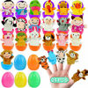 Picture of FUNNISM 24 Pieces Fun Finger Puppets Easter Eggs 2.5''for Easter Egg Hunt,Easter Basket Fillers,Classroom Prize Supplies,Birthdays,Kids Gifts and Party Favors