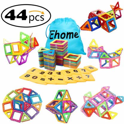 Picture of Ehome Magnetic Blocks, 44 PCS Magnetic Building Blocks with Strong Magnet, Magnetic Building Set for Kids Magnetic Tiles Educational Stacking Blocks Boys Girls Toys.