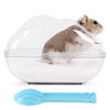 Picture of BUCATSTATE Hamster Sand Bath Container Large Hamster Toilet with Scoop Set Dust Bust Accessories for Small Animals(Transparent, Medium)