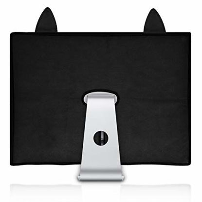 Picture of kwmobile Monitor Cover Compatible with Apple iMac 27" / iMac Pro 27" - Dust Monitor Case Screen Display Protector - Meow Meow White/Black