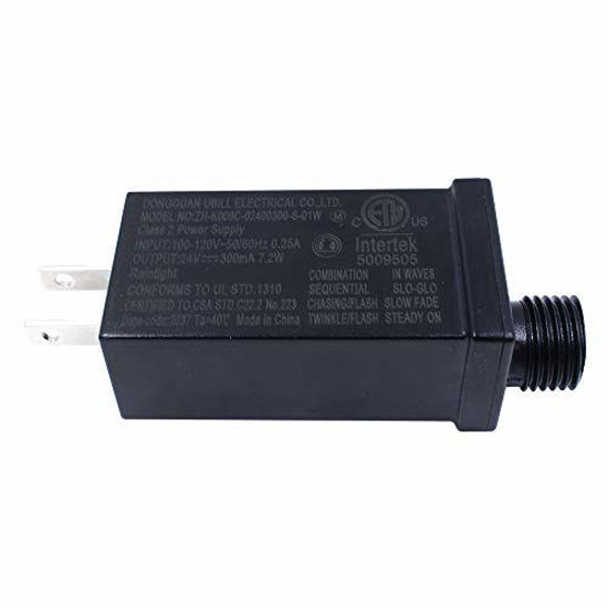 Picture of Class 2 Led Power Supply 24V 0.3A with Steady on Mode & Flashing Mode US Led Light Plug Adapter Waterproof Low Voltage LED Driver Replacement Part s