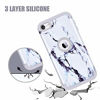 Picture of Dailylux Shockproof Case for iPod Touch 5 / 6 / 7th Generation, 3 in 1 Hard PC + Soft Silicone Hybrid Protective High Impact Cover for Apple iPod Touch 7, iPod Touch 6, iPod Touch 5, Marble Grey