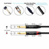 Picture of Devinal Dual 1/4 to XLR Y Splitter Cable, Double 6.35mm TS Male to XLR 3pin Male Stereo Cord, Dual Quarter inch Mono to XLR Male Plug Microphone Audio Converter Adapter 6 Feet 1.8m