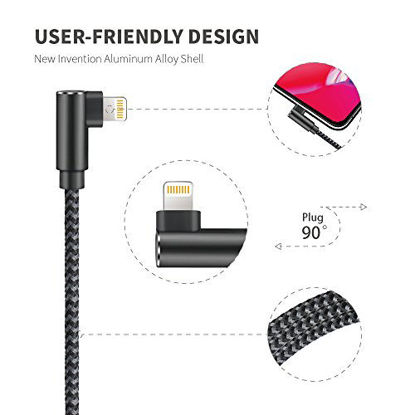 Picture of iPhone Charger Cable, Probably The World's Most Durable Cable, MFi Certified 3 Pack Compatible with iPhone Charger 12/11/Pro/Xs/XS Max/XR/X/8/8 Plus/7 Plus/7/6 Plus/6/5S/5/iPad (Black Gray, 6FT)