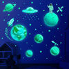 Picture of Glow in The Dark Stars for Ceiling, Solar System Wall Stickers for Kids, Planet Wall Decals, Glowing Stars, Space Decor for Boys Room, Galaxy Astronaut Rocket Spacecraft Alien Decoration