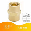 Picture of Legines Brass 1/2" NPT Female × 1/2" NPT Female Coupling Coupler Hex Head Pipe Fitting 1200psi (Pack of 2)