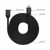 Picture of EMATETEK Extender Connector Cord Pass Video Audio Music Picture Data and Charge. Female to Male 1PCS 3.3Feet Balck Extension Cable Made of Aluminum and PVC.