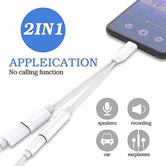 GetUSCart- [Apple MFi Certified] Lightning to 3.5 mm Headphone Adapter Dual  Ports Dongle Charger Jack&AUX Audio 3.5 mm Earphone Accessory,for iPhone  11/11 Pro/X/8,7 Plus/8 Plug and Play Support All iOS System