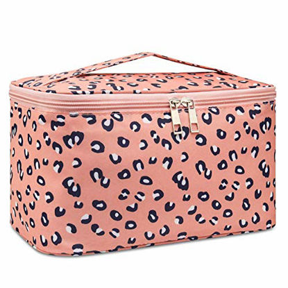 Picture of Travel Makeup Bag Large Cosmetic Bag Make up Case Organizer for Women and Girls (Large,Leopard)