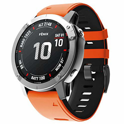 Picture of NotoCity Compatible with Fenix 6S Pro watchbans for Fenix 6S/Fenix 6S Pro/Fenix 5S / 5S Plus/D2 Delta S Smartwatch (Orange-balck)