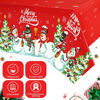 Picture of 3 Pieces Christmas Table Cover Set Merry Christmas Tablecloth Christmas Theme Party Plastic Tablecover Xmas Snowman Christmas Tree Table Cloth for Kids Birthday Christmas Themed Party Decoration