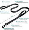 Picture of Dog Leash 6ft Long - Traffic Padded Two Handle - Heavy Duty - Double Handles Lead for Training Control - 2 Handle Nylon Leashes for Large Dogs or Medium Dogs - Reflective Leash Dual Handle (Black)