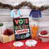 Picture of 51 Piece Ugly Christmas Sweater Contest Ballot Voting Cards with Table Sign, Fun Christmas Party Games and Decorations