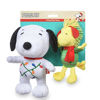 Picture of Peanuts Snoopy Santa and Woodstock Elf Holiday Dog Toy Set 2 Pack | Santa Snoopy and Woodstock Plush Squeaky Dog Toys | Peanuts Comics Holiday Dog Chew Toys to Add to Your Dog Christmas Stocking