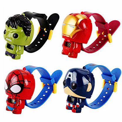 Picture of GFDay Superhero Deformation Digital Wrist Watch Toy Figure Watch for Kids (01-Iron Man)