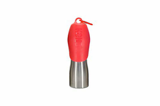 Picture of KONG H2O Stainless Steel Dog Water Bottle & Pet Travel Bowl, 25 oz - Red