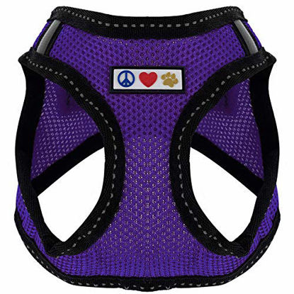 Picture of Pawtitas Pet Reflective Mesh Dog Harness Step in or Vest Harness, Comfort Control, Training Walking of Your Puppy/Dog XXS Extra Extra Small Purple Dog Harness