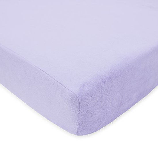 Picture of TL Care Heavenly Soft Chenille Fitted Crib Sheet for Standard Crib and Toddler Mattresses, Lavender,28 x 52, for Girls