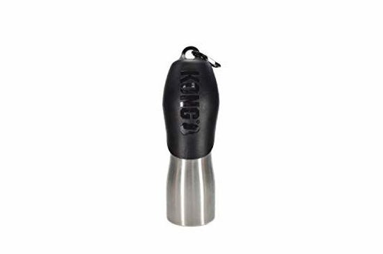 Picture of KONG H2O Stainless Steel Dog Water Bottle & Pet Travel Bowl, 25 oz - Black