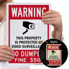 Picture of SmartSign Warning - This Property Is Protected By Video Surveillance, No Dumping, Fine $500 Sign | 10" x 14" Engineer Grade Reflective Aluminum