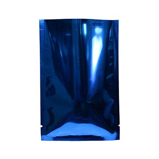 Picture of QQ Studio 100 PCS Metallic Mylar Foil Open Top Sealable Bags (9x13cm(3.5x5.1"), 100x Dark Blue)