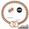 Picture of txprodogchains Rose Gold Chain Dog Collar 10MM Cuban Link Chain Stainless Steel Metal Links Walking Training Collar for Small Medium Large Dogs (24")