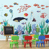 Picture of RW-1029 3D Removable Ocean Animals Wall Decals Under The Sea Animals Wall Stickers Fish Whale Seaweed Coral Decals DIY Marine Animals Sea View Wall Art Decor for Kids Baby Bedroom Living Room Nursery