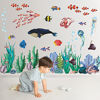 Picture of RW-1029 3D Removable Ocean Animals Wall Decals Under The Sea Animals Wall Stickers Fish Whale Seaweed Coral Decals DIY Marine Animals Sea View Wall Art Decor for Kids Baby Bedroom Living Room Nursery